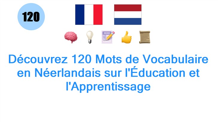Découvrez 120 Mots de Vocabulaire en Néerlandais sur lÉducation et lApprentissage